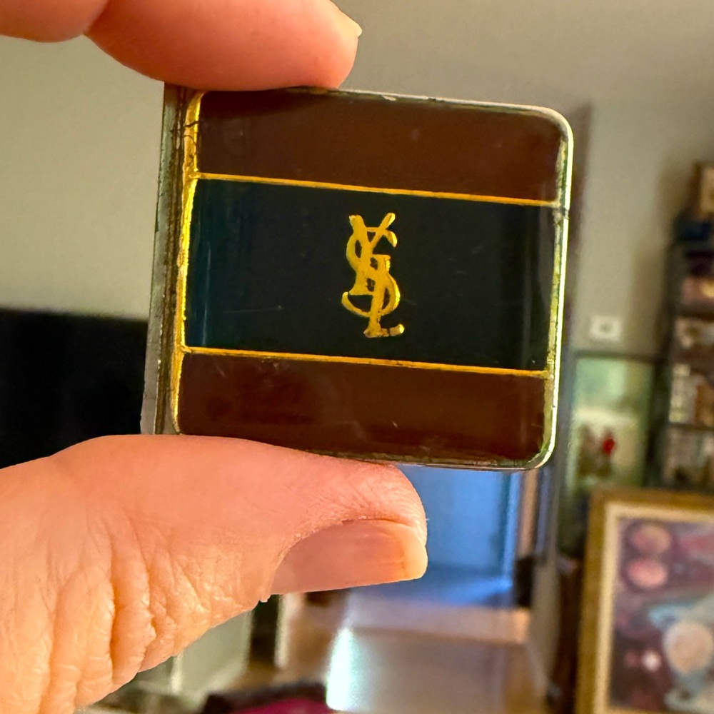 Vintage YSL Yves Saint Laurent belt buckle enamel